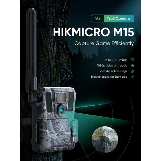Picture of HIKMICRO M15 10MP 1080P WITH IR 940nm 4G TRAIL CAMERA + 32GB CLASS 10 SD CARD + SP5000 SOLAR PANEL BUNDLE