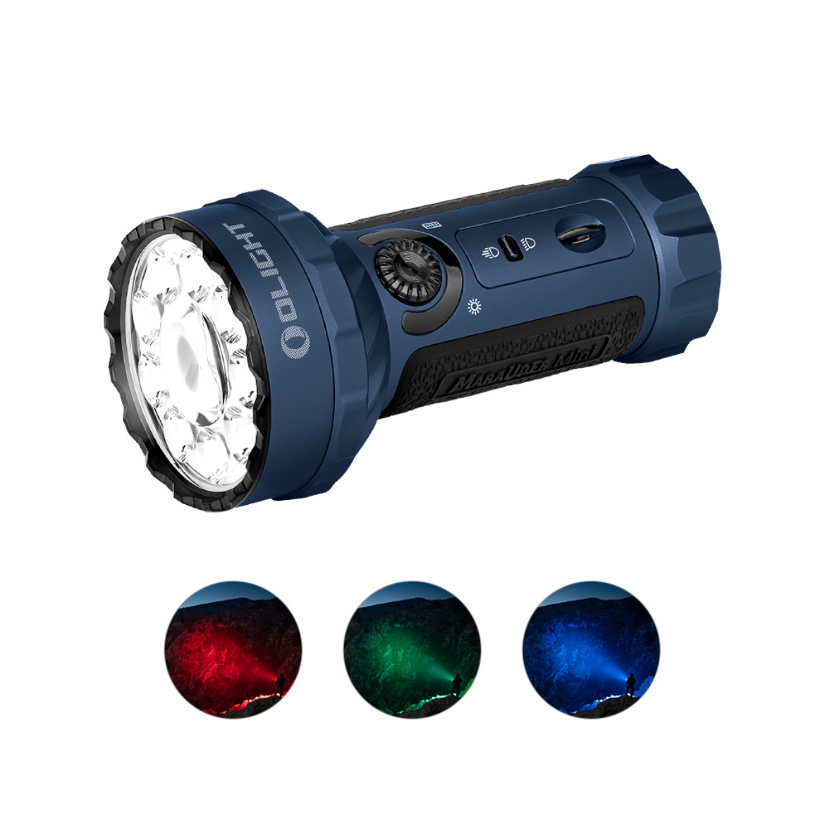 Picture of OLIGHT MARAUDER MINI 7000 LUMENS HIGH INTENSITY RGB LED TORCH - BLUE