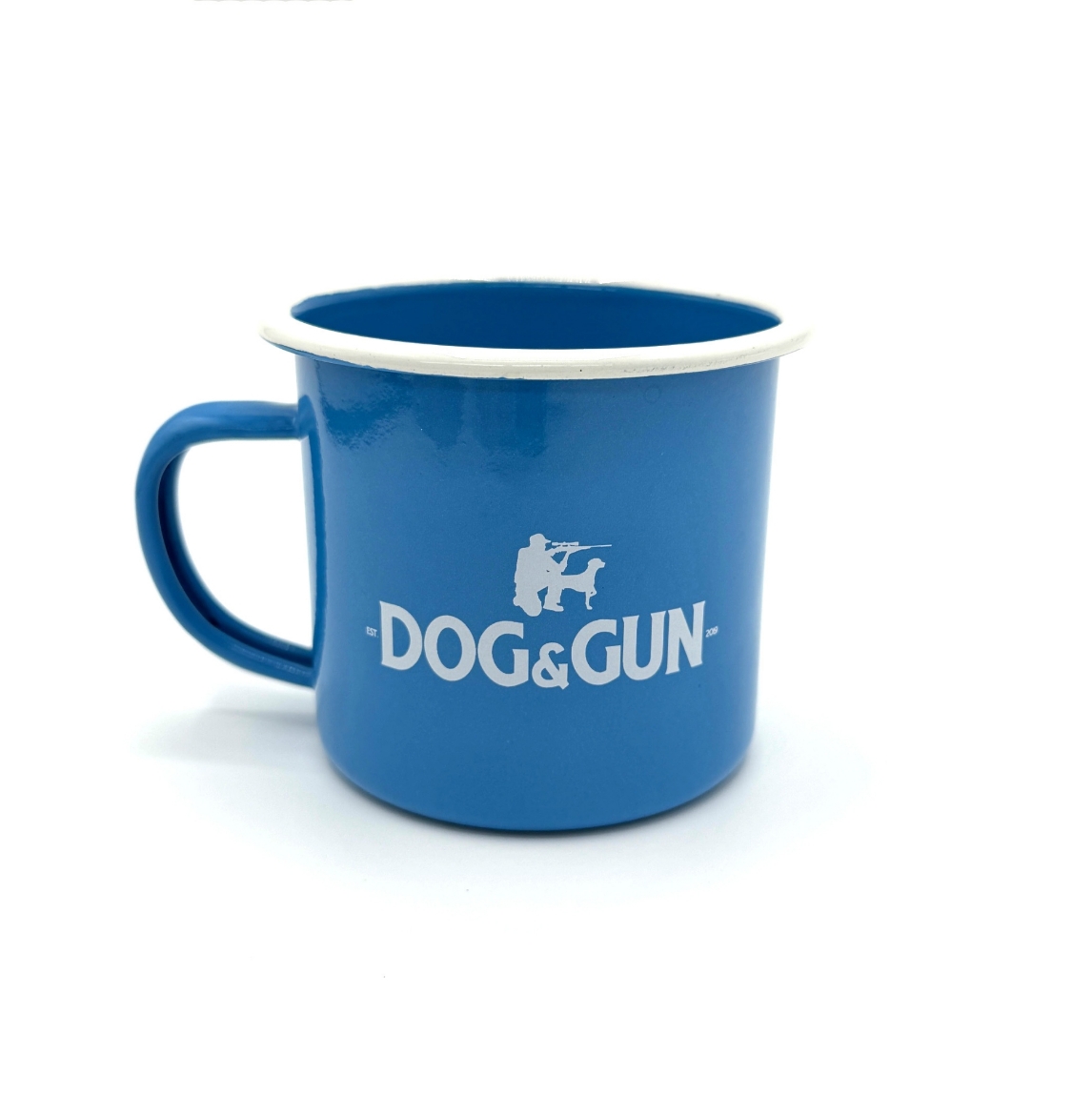 Picture of DOG & GUN ENAMEL MUG - TRUE BLUE