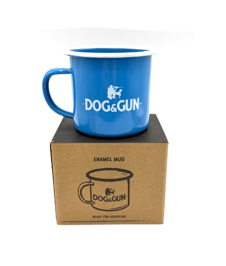 Picture of DOG & GUN ENAMEL MUG - TRUE BLUE