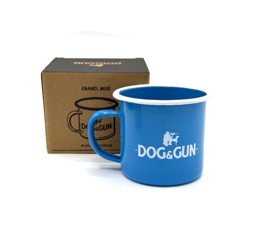 Picture of DOG & GUN ENAMEL MUG - TRUE BLUE