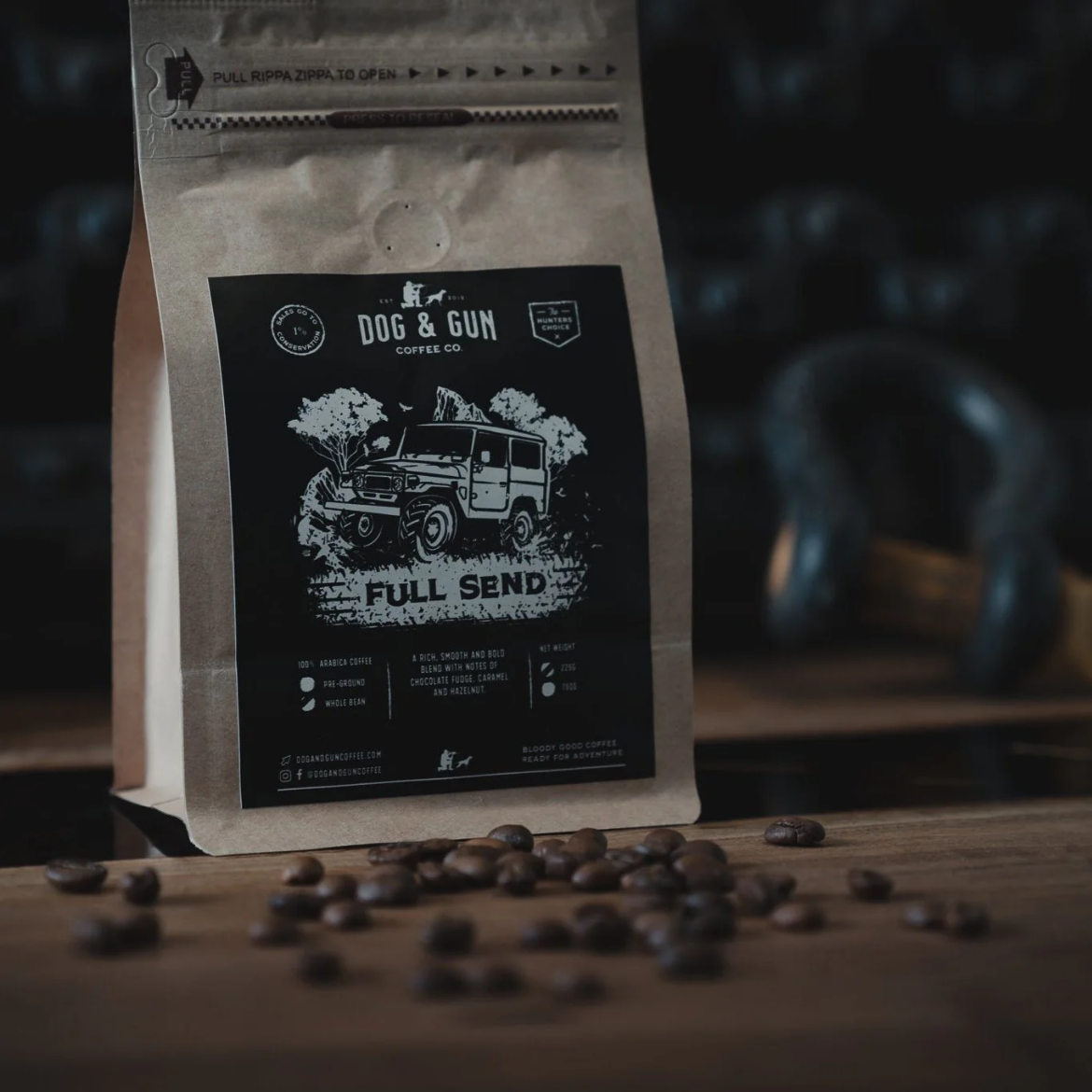 Picture of DOG & GUN FULL SEND - SWEET MEDIUM ROAST WHOLE BEAN 750G