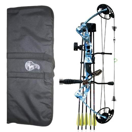 Picture of VULTURE  DELUXE 25-45LB COMPOUND BOW RH PACKAGE, INCLUDES RELEASE AID, BAG + ARROWS, 5340 BLUE