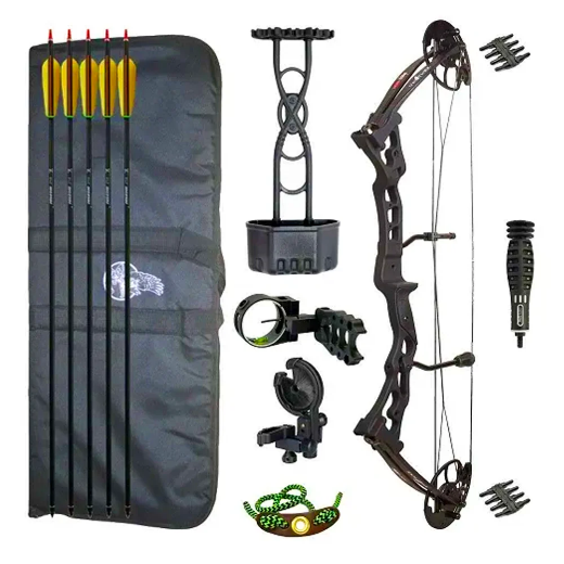 Picture of VULTURE DELUXE 55LB COMPOUND BOW RH PACKAGE, INCLUDES RELEASE AID, BAG + ARROWS, BLACK #5323