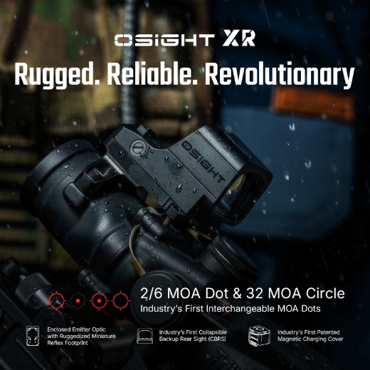 Picture of Osight XR Enclosed Red Dot Sight with Ruggedized Miniature Reflex Footprint and 2/6+32 MOA Multi-Reticle System