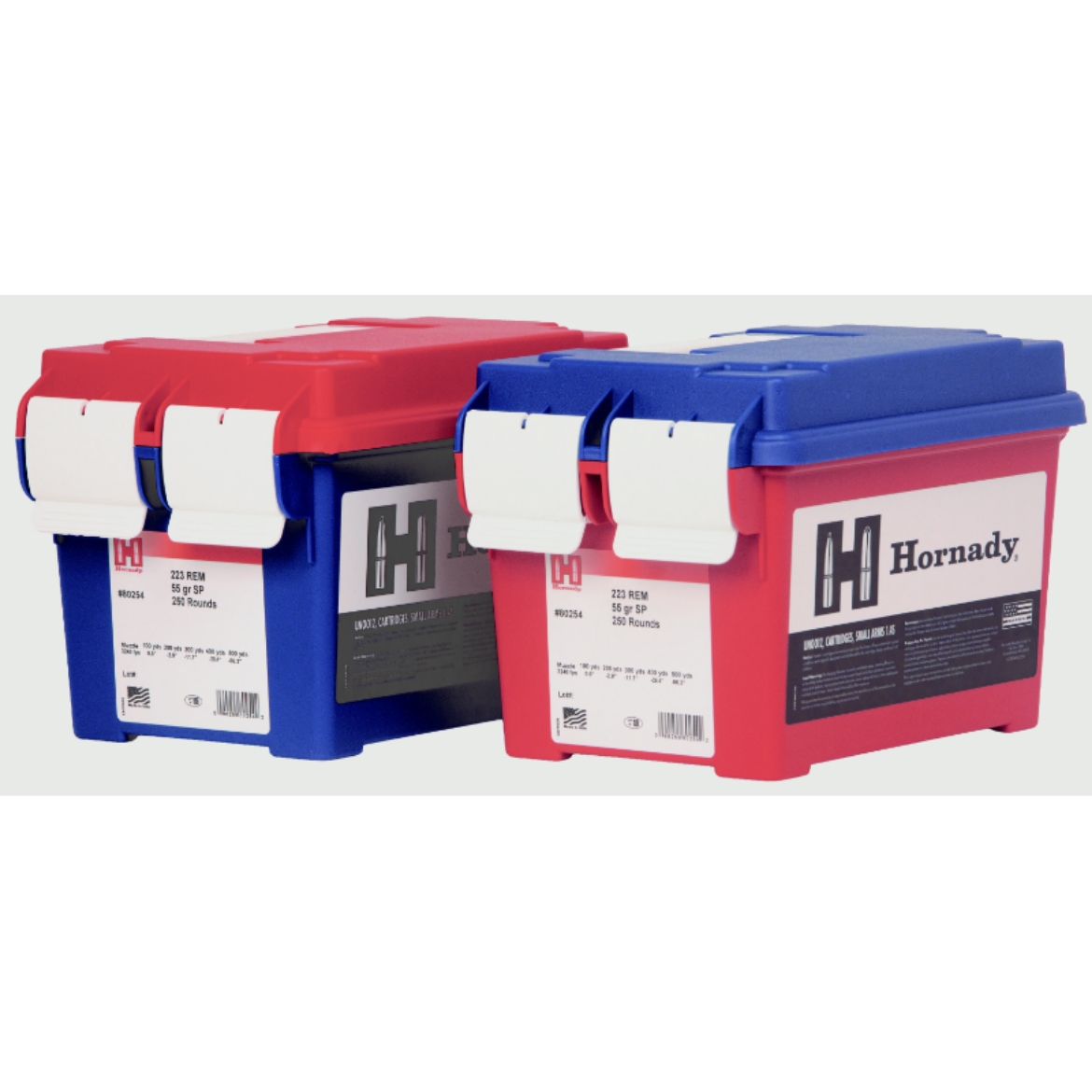 Picture of 223 REM 55grn SP LOOSE 250 ROUND WITH MTM MILITARY STYLE AMMO CAN -  HORNADY H80254