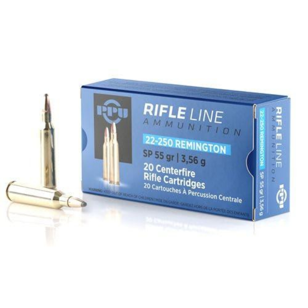 Picture of 22-250 REM 55grn SP, PPU  HR22250B